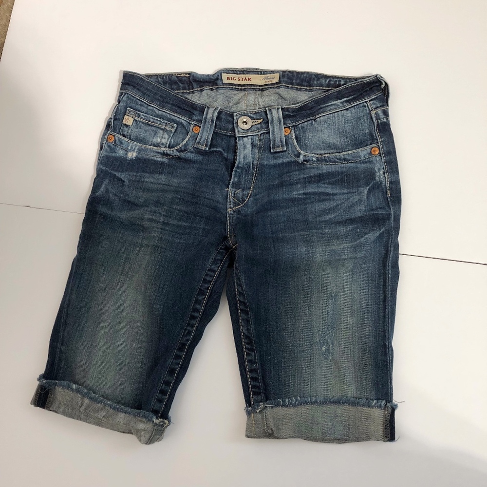 Big Star Alexis Roll Cuff Cut Off Jean Short sz 26